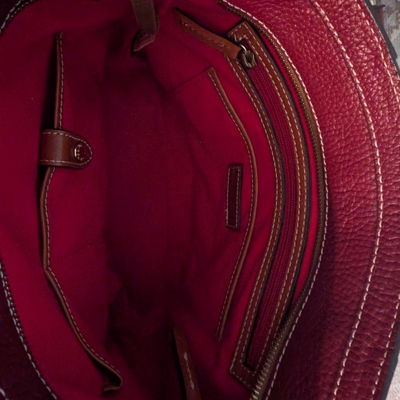 Dooney & Bourke Burgundy Leather Tote Bag - Picture 6 of 9